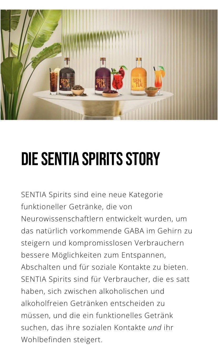 SENTIA GABA RED – alkoholfreier Premium-Spirit Flasche 500 ml