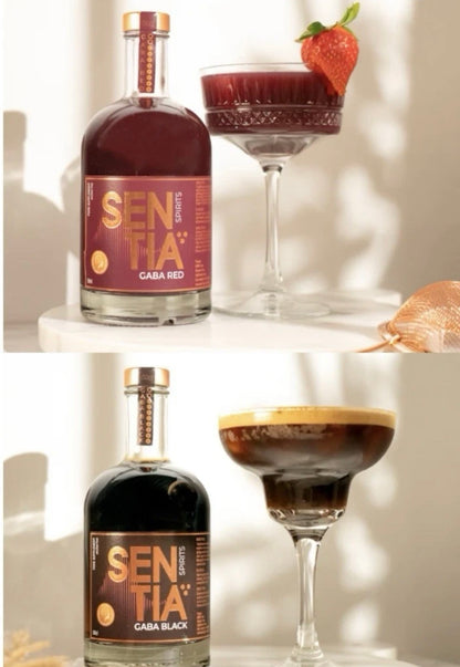 SENTIA GABA RED & BLACK – 2er-Bundle alkoholfreier Premium-Spirits (2×500 ml) in stilvollem Ambiente.