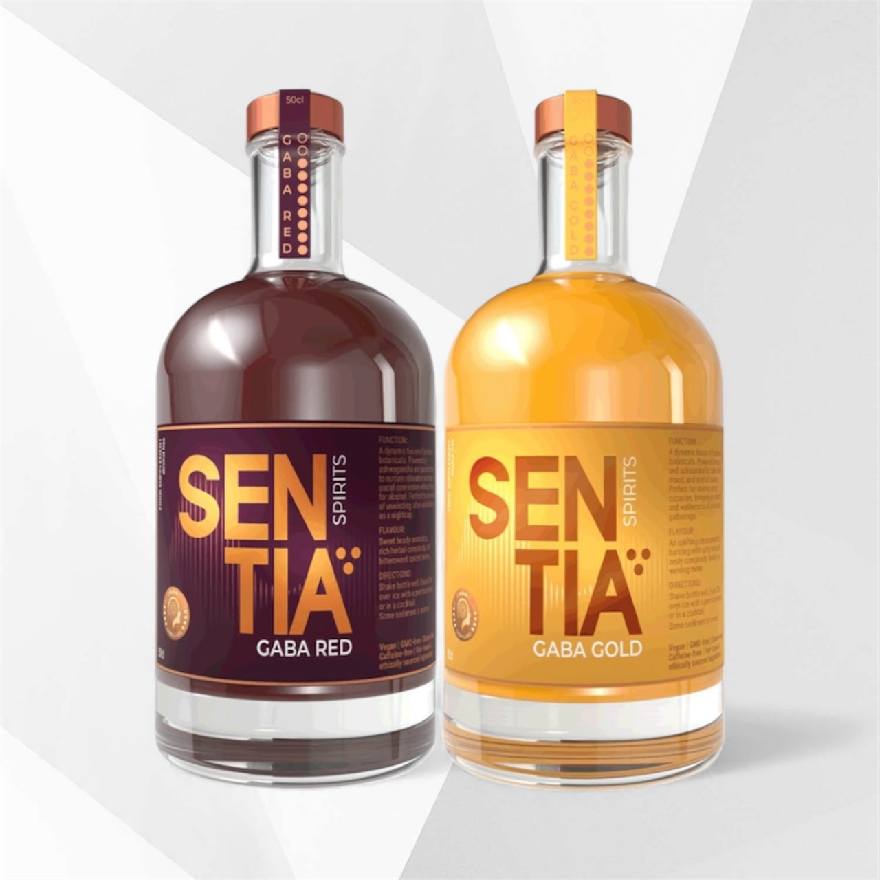 SENTIA GABA GOLD & RED – 2er-Bundle alkoholfreier Premium-Spirits (2×500 ml)